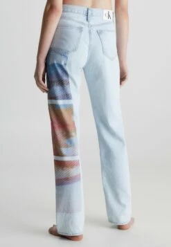 Calvin Klein Jeans High Rise Printed - Straight Leg Jeans - Denim Light -Dameskleding 00bd63048ee84ac0bfde9ec84cddfb9c