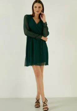 LELA Mini- Jurk - Petrol Blue -Dameskleding 03dfb18069eb49e7a9d45aeb4aeaef3b