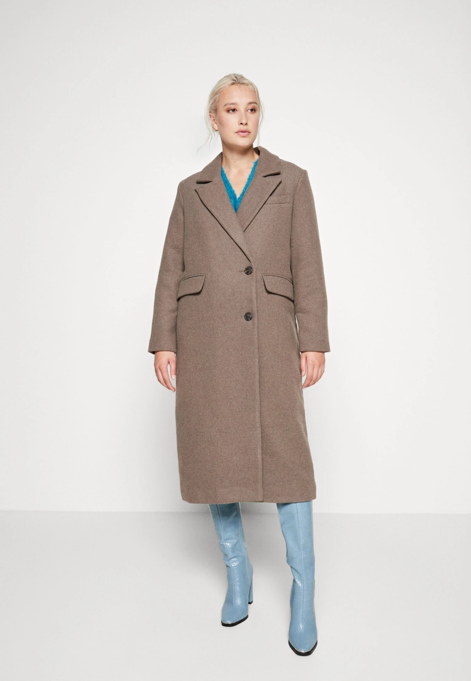 Vero Moda Vmvenetavega Long Wool Coat - Mantel - Chocolate Chip/Solid 3 Vero Moda Vmvenetavega Long Wool Coat - Mantel - Chocolate Chip/Solid