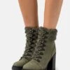 Anna Field Leather - Veterboots - Khaki -Dameskleding 283222486e4646088b39a1d02261ec50