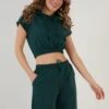LELA Two Piece Set - Regular Fit - Shorts - Dark Green Melange -Dameskleding 2ae1ea70f88344328149ddadb46b3589