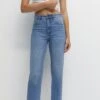 PULL & BEAR High Waist - Straight Leg Jeans - Stone Blue Denim -Dameskleding 31fe3d828e2949cbb691338c078467ec