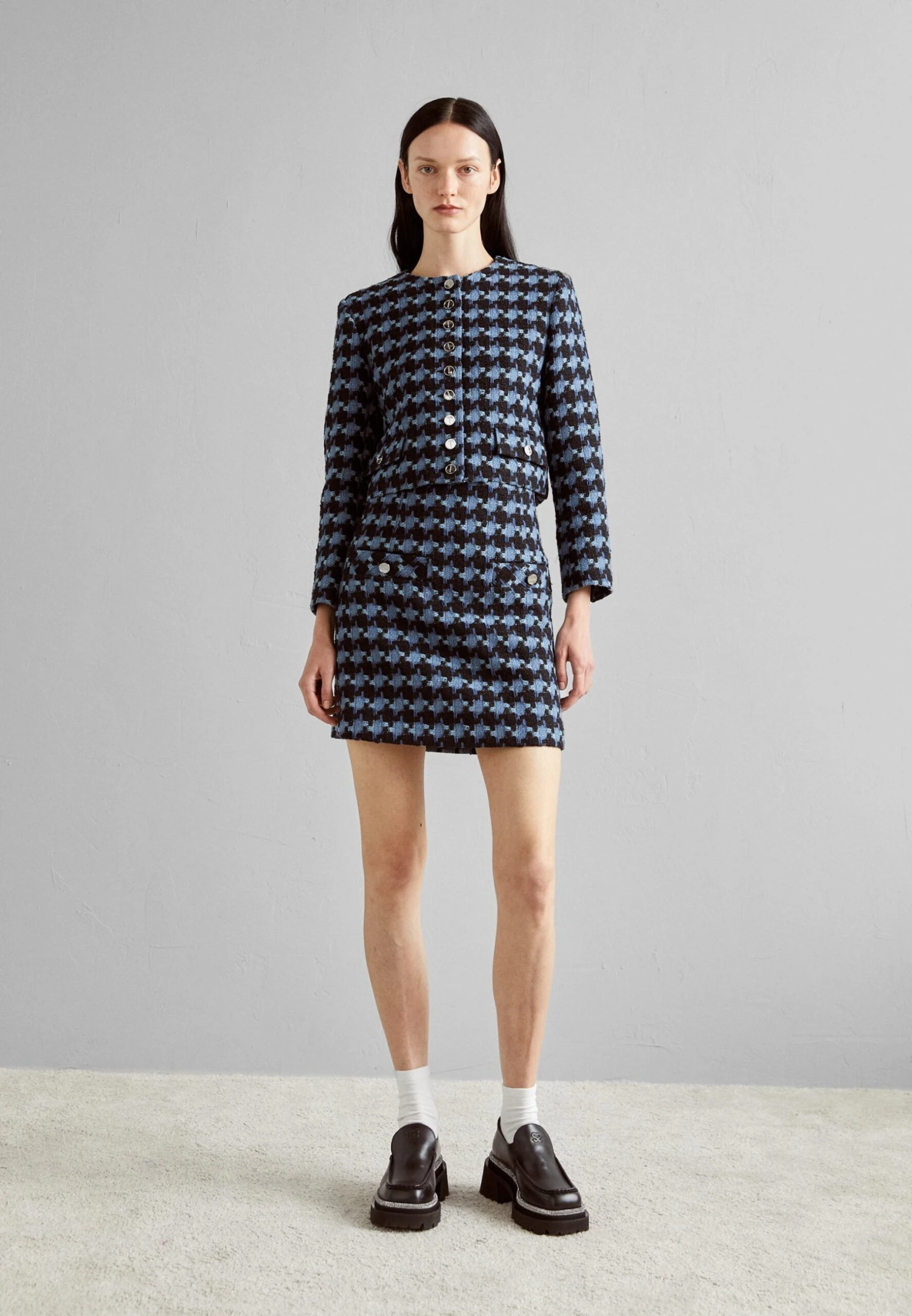 Sandro Recoupe - Blazer - Bleu/Noir 4 Sandro Recoupe - Blazer - Bleu/Noir - Afbeelding 2