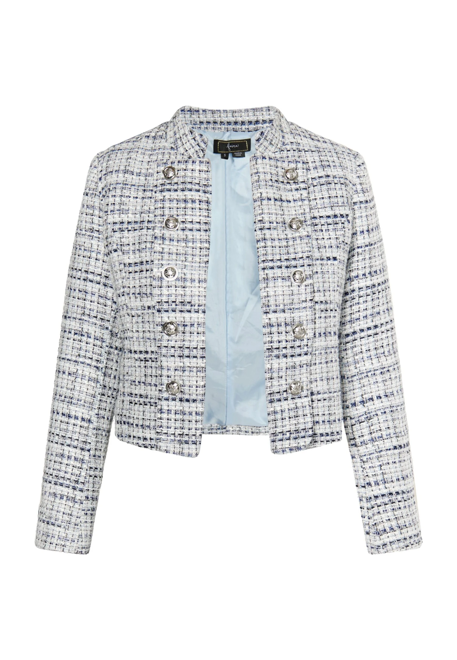 Faina Bouclé - Blazer - Blau Mehrfarbig 7 Faina Bouclé - Blazer - Blau Mehrfarbig - Afbeelding 5