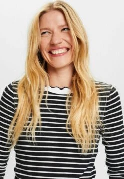 ESPRIT Muschelkante Am Ausschnitt - Longsleeve - Black -Dameskleding 3b4e6e0b5a0a48d09a5ec484746cc247