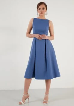 LELA Crew Neck Pleated Midi - Cocktailjurk - Indigo 7 LELA Crew Neck Pleated Midi - Cocktailjurk - Indigo -Dameskleding 3f225eda9bf9464b948de3fa2fa911a4