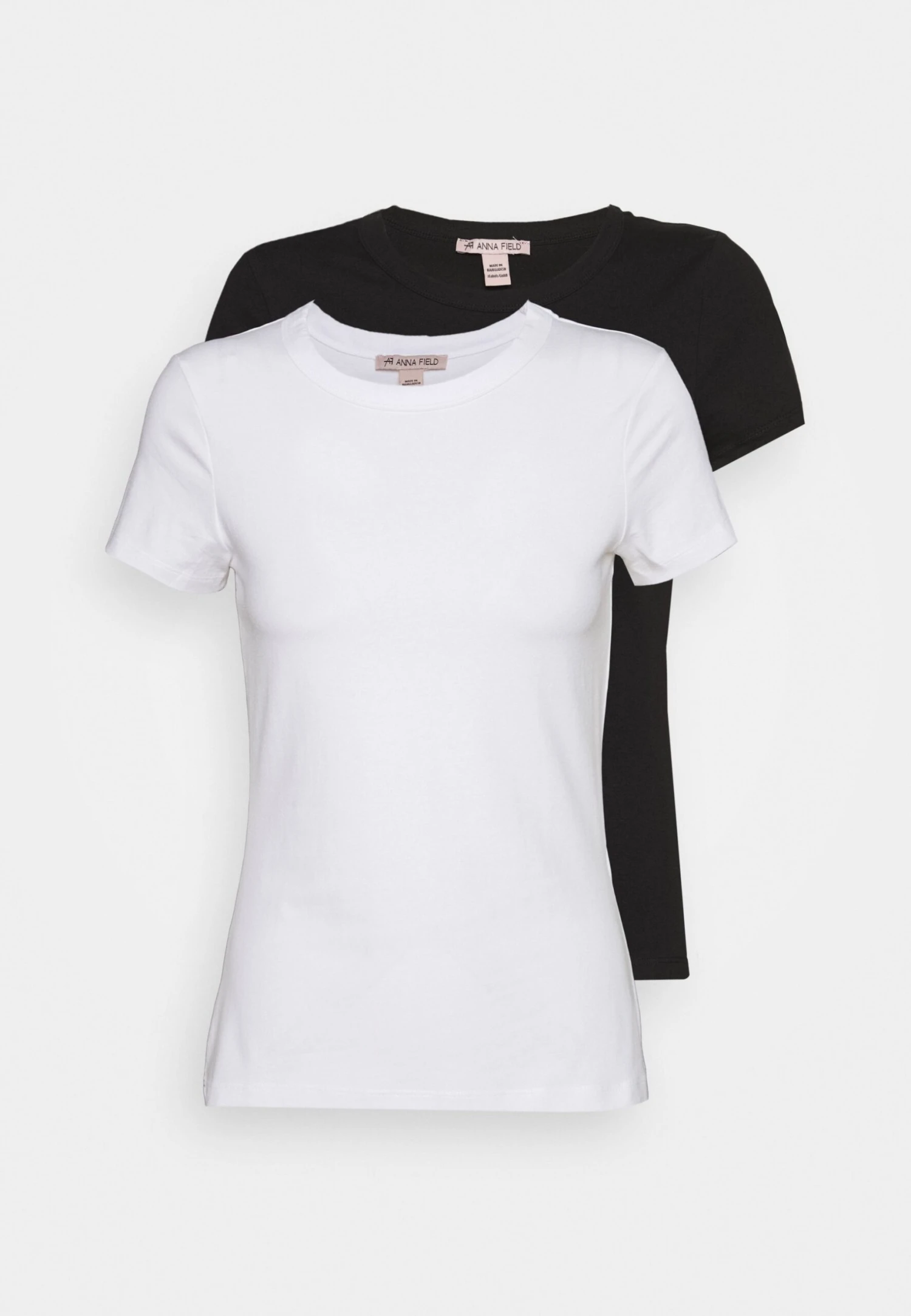 Anna Field 2 Pack - T-Shirt Basic - White/Black 3 Anna Field 2 Pack - T-Shirt Basic - White/Black