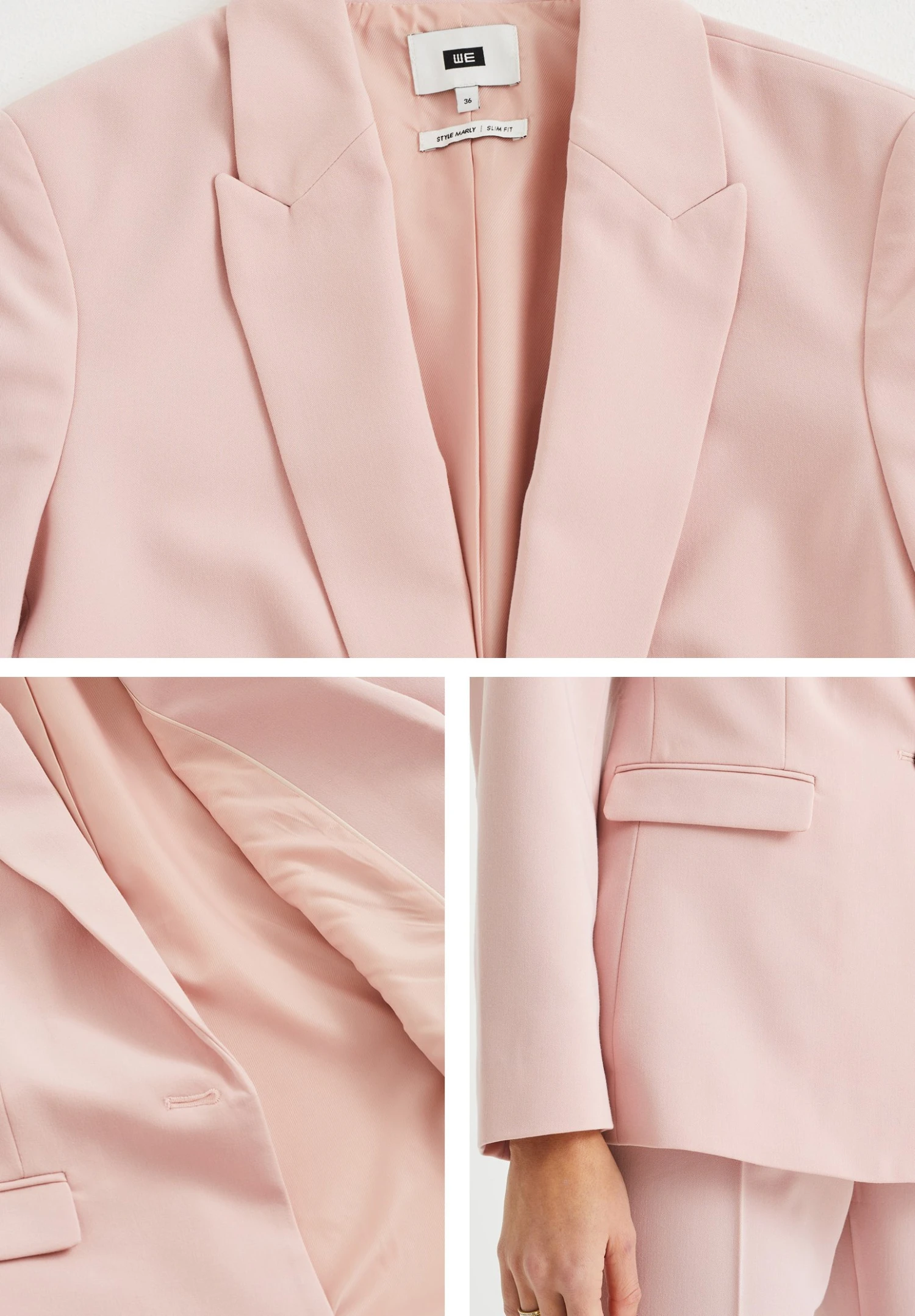 WE FASHION Nauwsluitende - Marly - Blazer - Pink 6 WE FASHION Nauwsluitende - Marly - Blazer - Pink - Afbeelding 4
