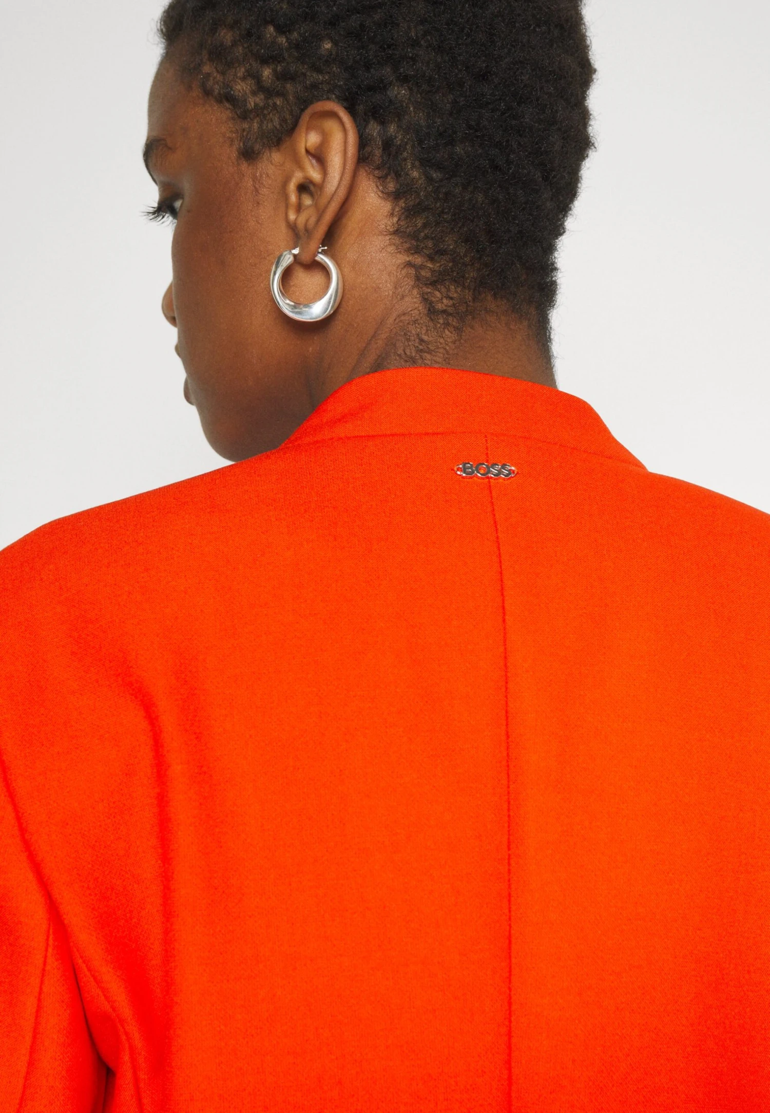 Boss Slim-Fit Cropped Jacket With Collarless Styling - Blazer - Bright Orange 8 Boss Slim-Fit Cropped Jacket With Collarless Styling - Blazer - Bright Orange - Afbeelding 6