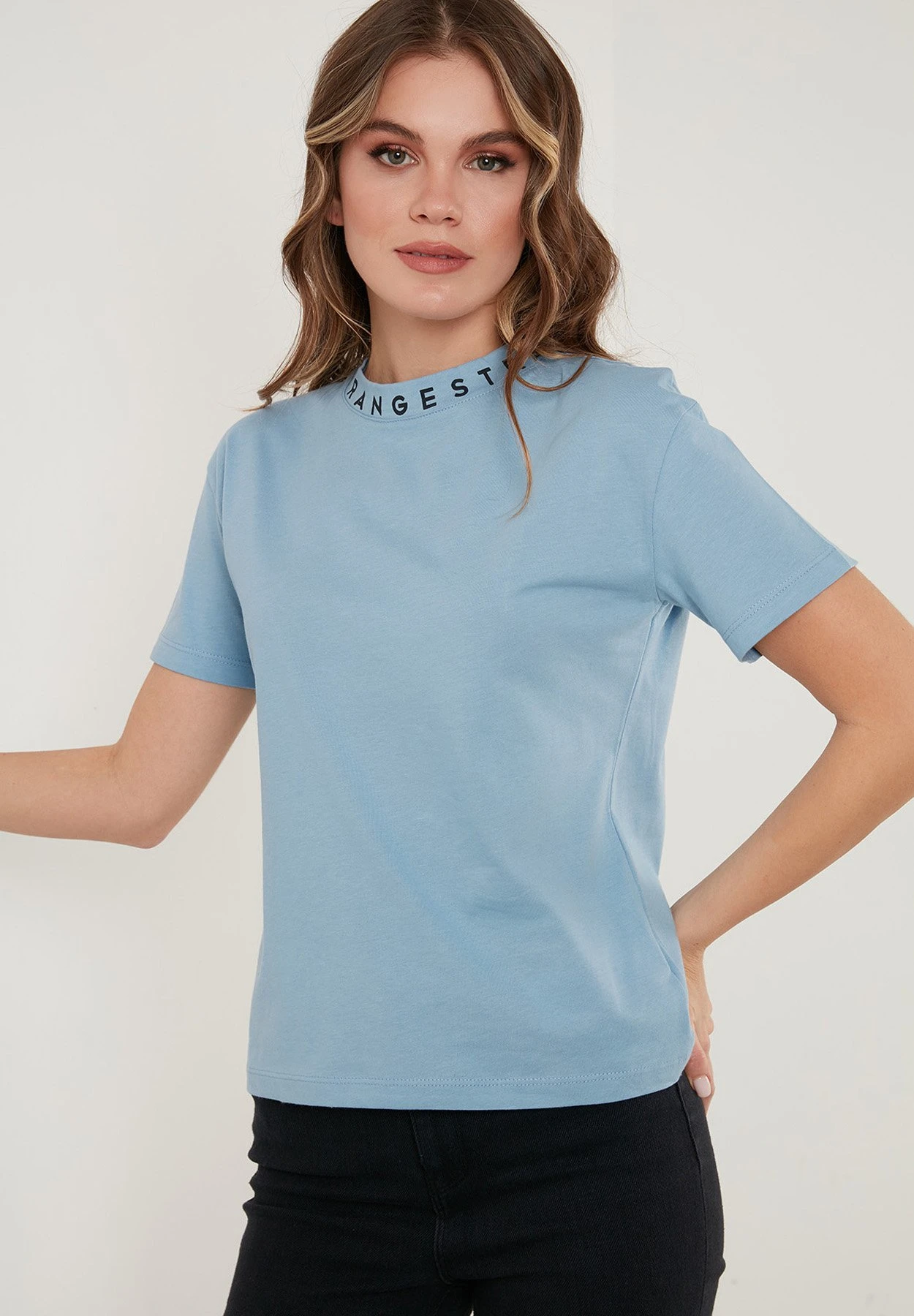 LELA Regular Fit - T-Shirt Print - Baby Blue 5 LELA Regular Fit - T-Shirt Print - Baby Blue - Afbeelding 3