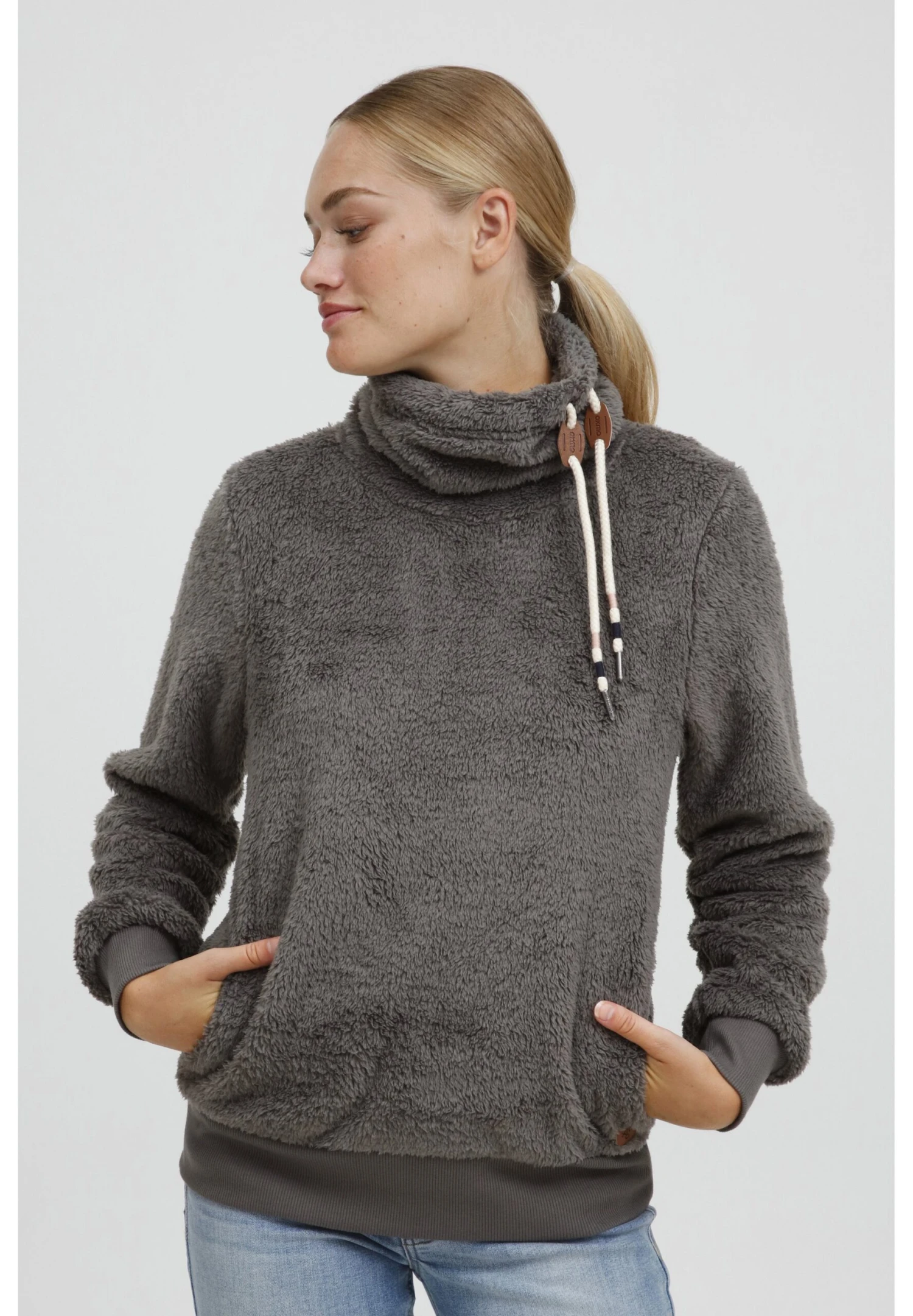 OXMO Oxanniki - Fleece Trui - Grey 3 OXMO Oxanniki - Fleece Trui - Grey