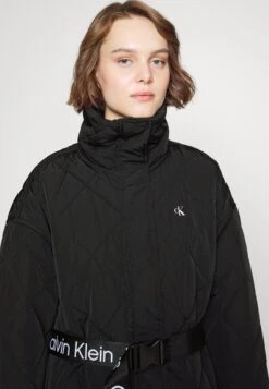 Calvin Klein Jeans Belted Quilted Coat - Winterjas - Black -Dameskleding a6985b9fcb6c48cc81a48c0beaedb9ba