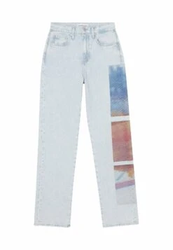 Calvin Klein Jeans High Rise Printed - Straight Leg Jeans - Denim Light -Dameskleding ad870a5e0fb74ccb939a55f3907abe59