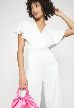 Wedding Betty V Neck Wrap - Jumpsuit - White -Dameskleding b2be8dc283c04e949a194b3f609b96e3