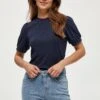 Minus Johanna- T-Shirt Basic - Dark Blue -Dameskleding b4997a200aff420ea02d36a8b3aba690