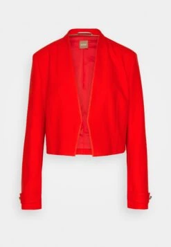 Boss Slim-Fit Cropped Jacket With Collarless Styling - Blazer - Bright Orange 16 Boss Slim-Fit Cropped Jacket With Collarless Styling - Blazer - Bright Orange -Dameskleding bbe6128a8e3d422a99b12b00145d9733
