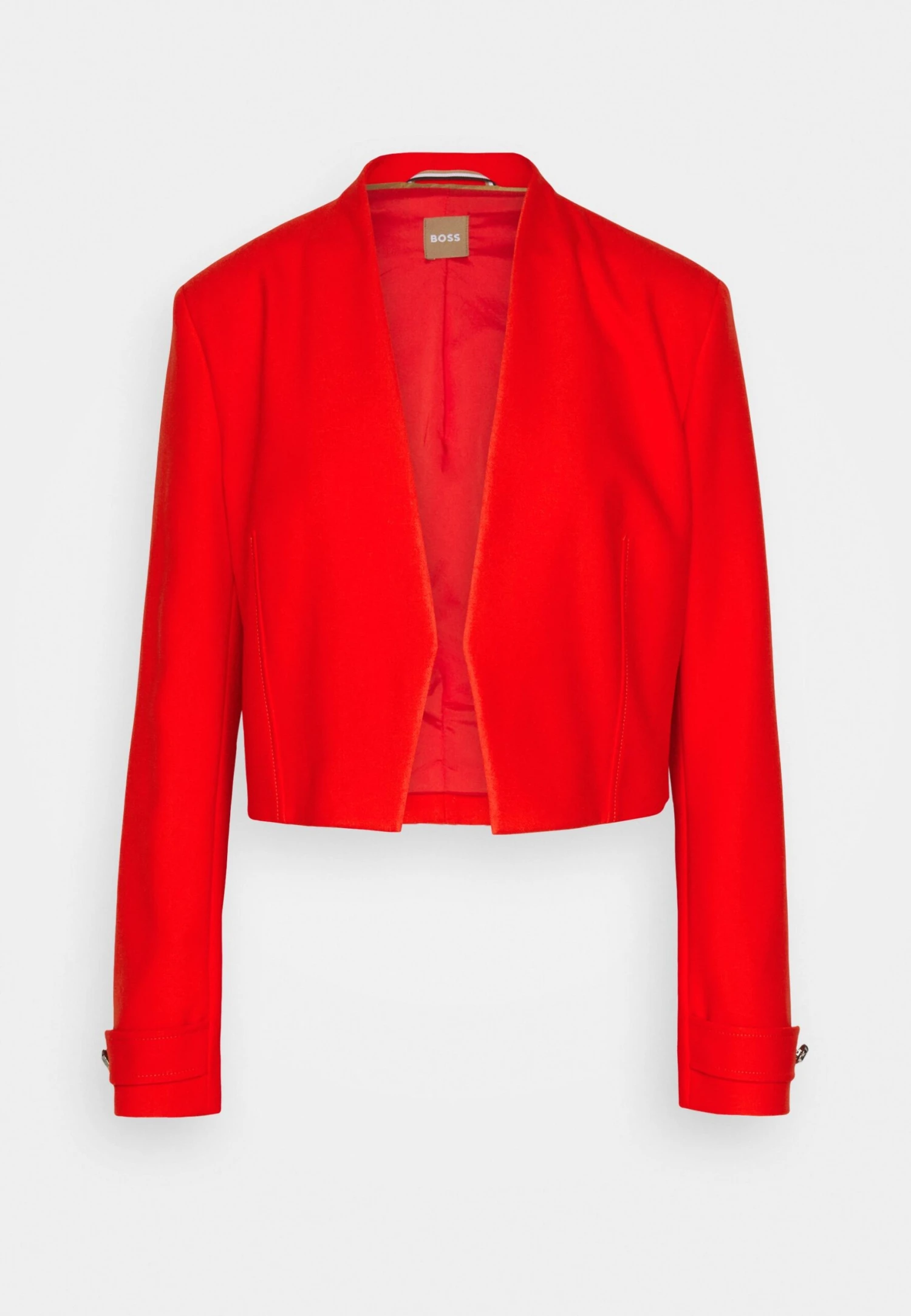 Boss Slim-Fit Cropped Jacket With Collarless Styling - Blazer - Bright Orange 9 Boss Slim-Fit Cropped Jacket With Collarless Styling - Blazer - Bright Orange - Afbeelding 7