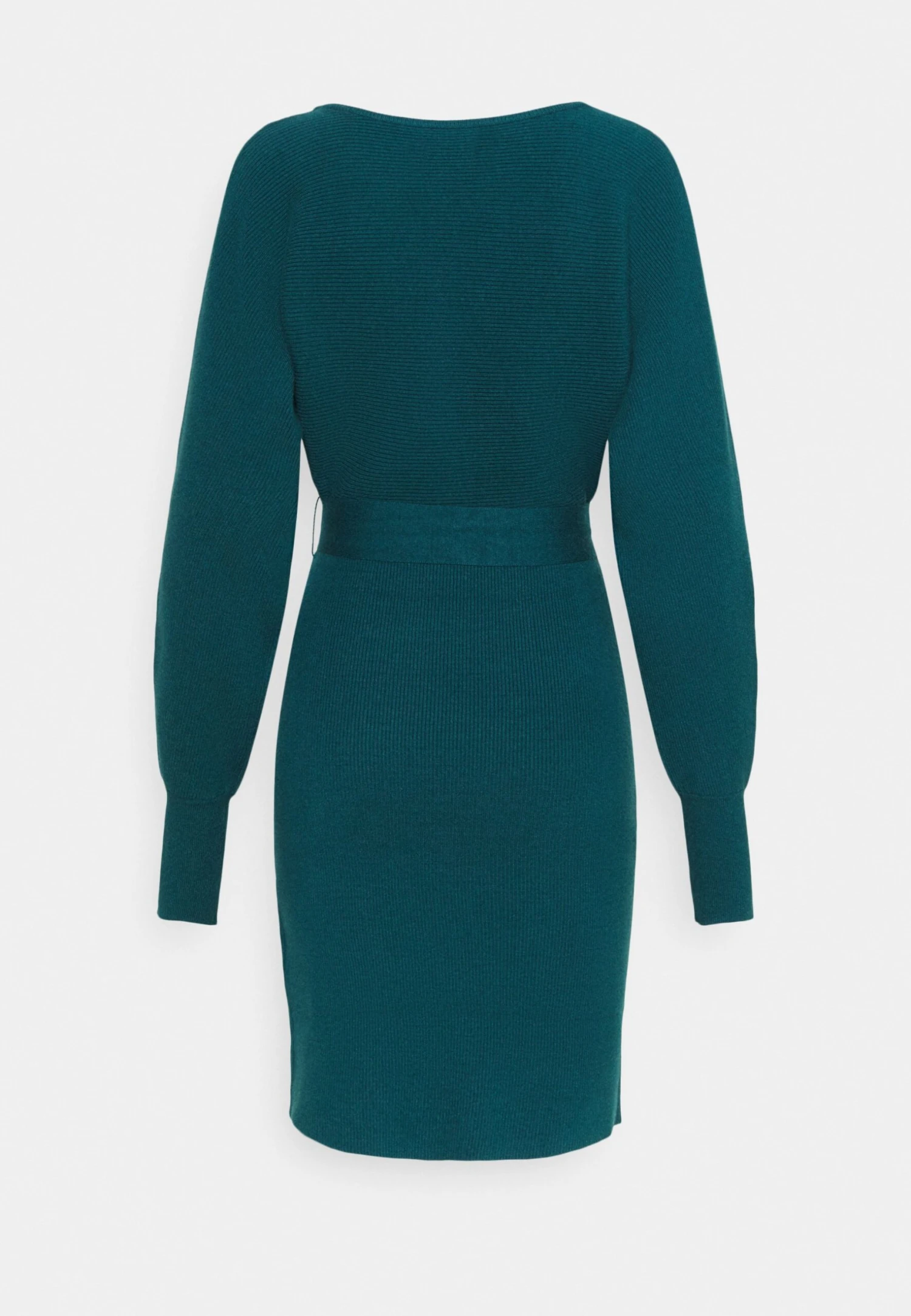 Anna Field Wrap V Ausschnitt Mini Strickkleid Mit Gürtel - Etui-Jurk - Deep Teal 4 Anna Field Wrap V Ausschnitt Mini Strickkleid Mit Gürtel - Etui-Jurk - Deep Teal - Afbeelding 2