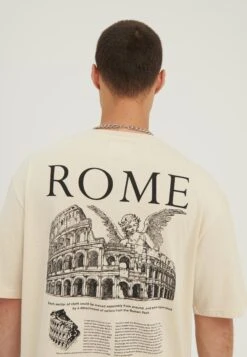 YOURTURN Rome Tee Unisex - T-Shirt Print - Mottled Light Brown -Dameskleding c774f4903f4a4a26b535e119279a3abe
