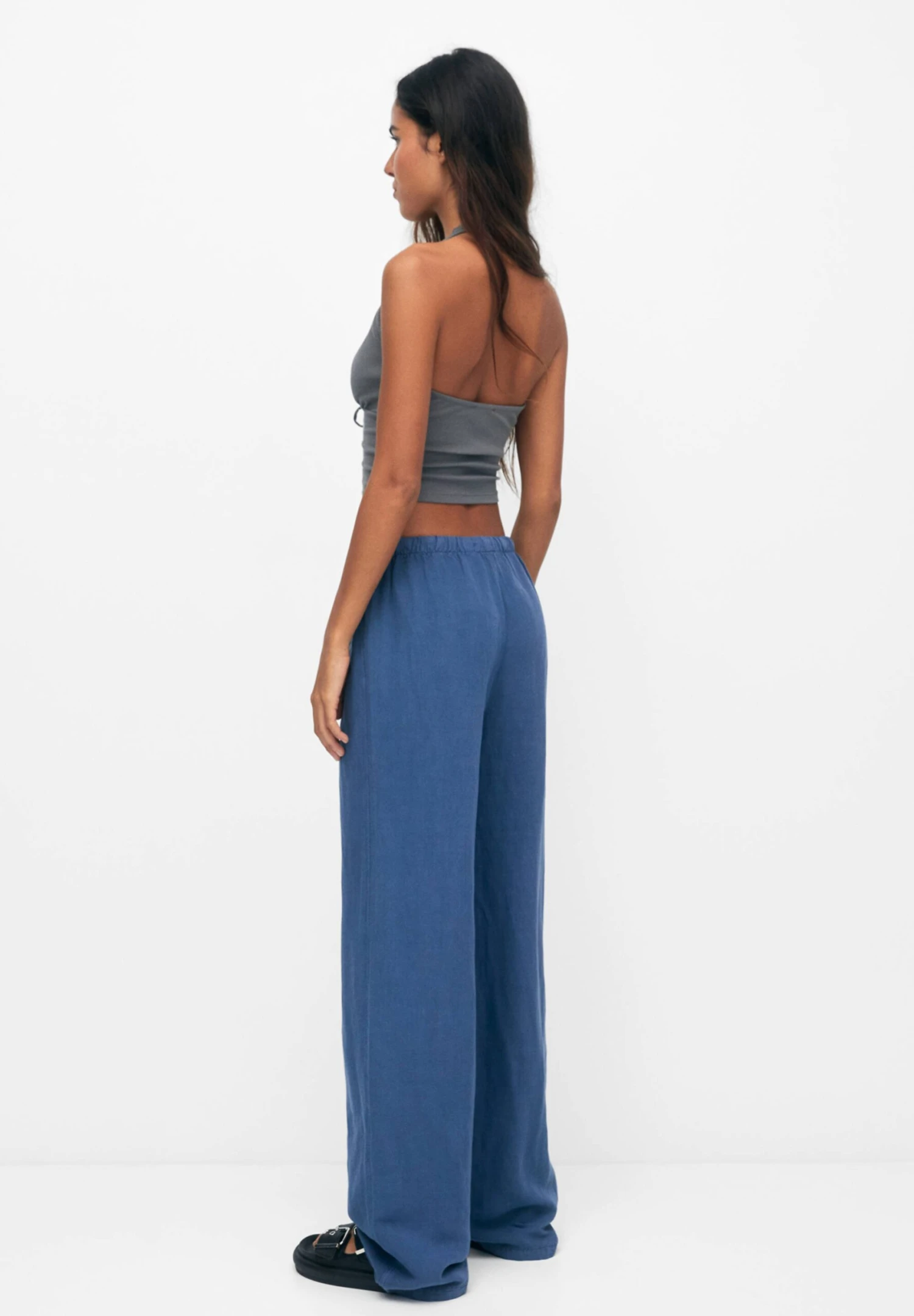 PULL & BEAR Flowing Faded - Broek - Blue 4 PULL & BEAR Flowing Faded - Broek - Blue - Afbeelding 2