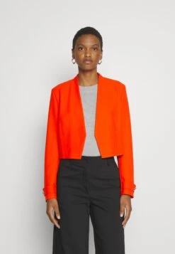 Boss Slim-Fit Cropped Jacket With Collarless Styling - Blazer - Bright Orange 12 Boss Slim-Fit Cropped Jacket With Collarless Styling - Blazer - Bright Orange -Dameskleding ccce71fd8f524f76b81654bde7b1fdf0