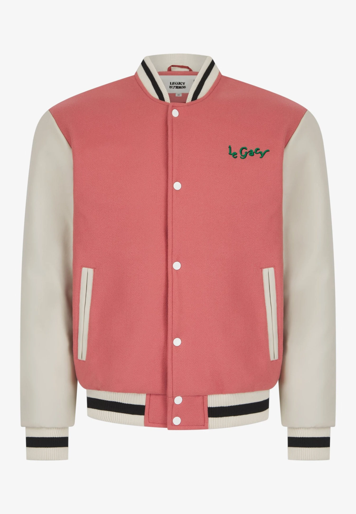 Lamar Varsity Jacket Unisex - Imitatieleren Jas - Coral 4 Lamar Varsity Jacket Unisex - Imitatieleren Jas - Coral - Afbeelding 2