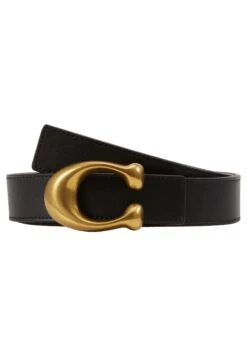 Coach Sculpted Reversible Belt - Riem - Black/Saddle -Dameskleding e0921199c5a8470481df98ddcc488084