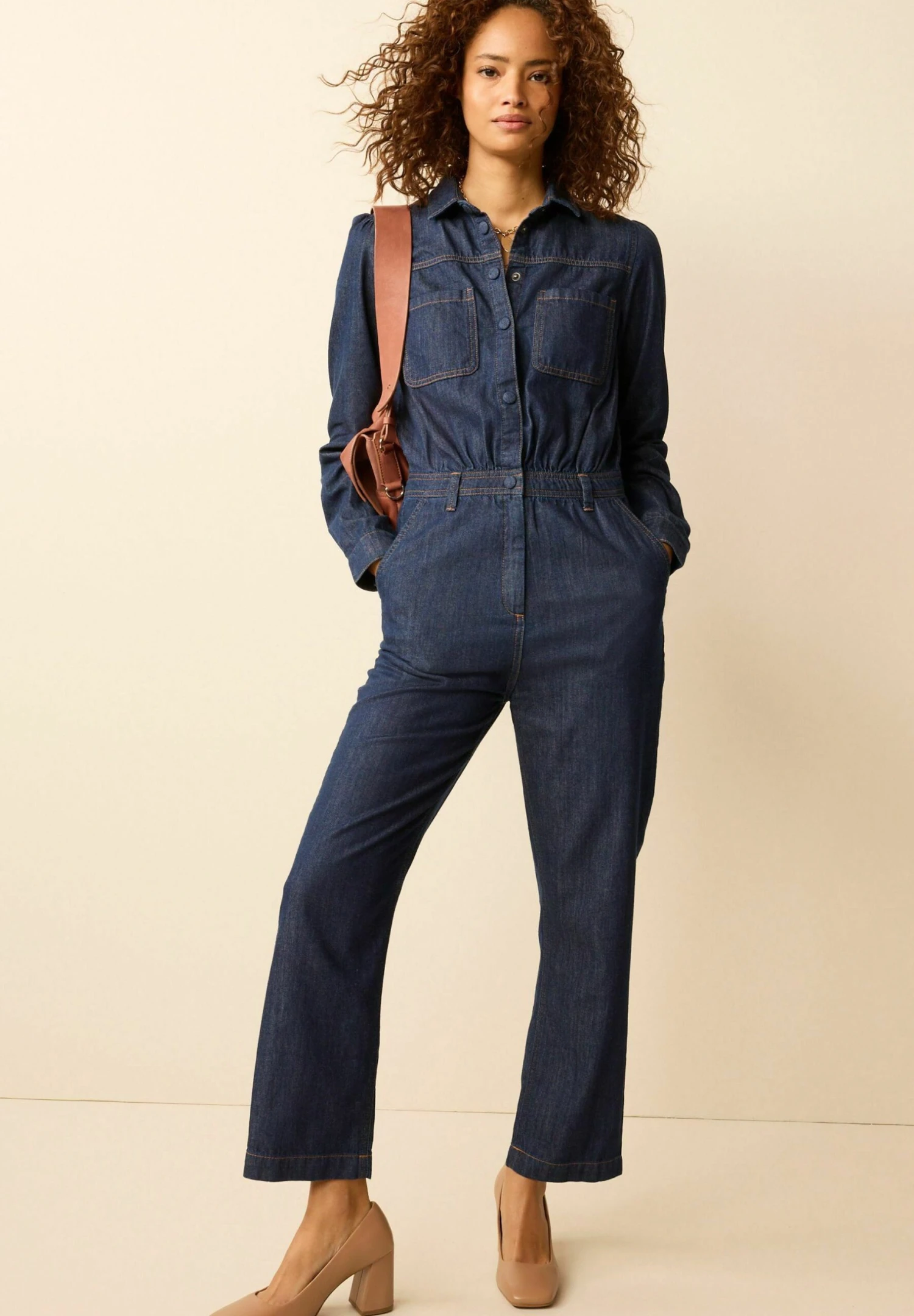 Next Button Through Boilersuit Petite - Jumpsuit - Rinse 3 Next Button Through Boilersuit Petite - Jumpsuit - Rinse