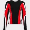 WEEKDAY Rush Biker Long Sleeve - Longsleeve - Black/Red Colblock -Dameskleding f6b179c672f0463d84d14fedd4060230